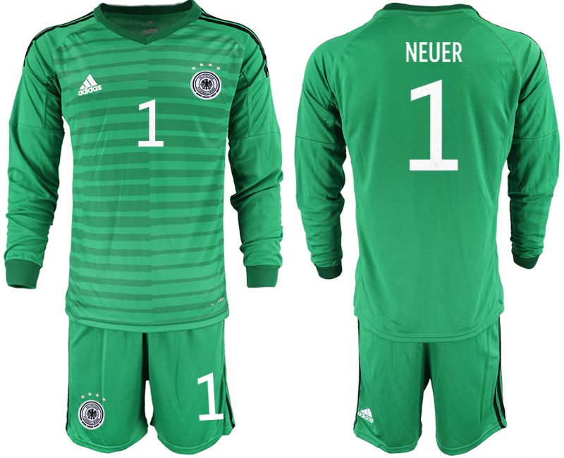 Men 2021 World Cup National Germany green long sleeve goalkeeper #1 Soccer Jerseys